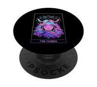 Le Signe du Zodiaque Taureau Phases de Lune Tarot Céleste Esthétique PopSockets PopGrip Adhésif
