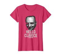 Le Silence des agneaux Hannibal Lecter Bonjour Clarice T-Shirt, Femme, Rouge Chiné, XL