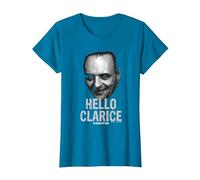 Le Silence des agneaux Hannibal Lecter Bonjour Clarice T-Shirt, Femme, Saphir, XS