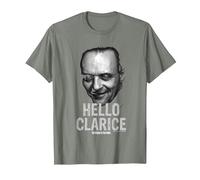 Le Silence des agneaux Hannibal Lecter Bonjour Clarice T-Shirt, Homme, Vert Kaki chiné, L