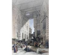 Le Silk-Mercer's Bazaar ou El-Ghatreshyeh Le Caire. D'après une œuvre de l'artiste écossais David Roberts 1796-1864 et du lithographe belge Louis Haghe 1806-1885. Du volume 6 de la Terre Sainte Syrie