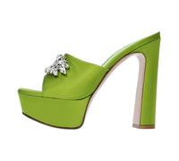 Le Silla - Sandalo Ninfea Satin Tokyo - Femme - Chaussures - Vert - Taille: 36 1/2 EU