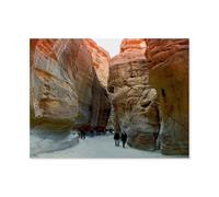 Le Siq, entrée de la cité rocheuse de Pétra，Puzzle 1000 Pièces Puzzle en Papier d'impression Haute Définition Défiez Le Problème Stimuler La Créativité Jeu Interactif（38x26cm）-AS78