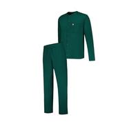 Le Slip Français - Ensemble Pyjama Haut et Pantalon Verts en Coton - Pyjama Hugo Haut Manches Longues Et Bas Long Uni Vert 100% Made in France