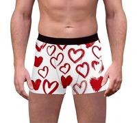 Le Slip Francais Homme Boxer,Short pour Homme à imprimé cœur pour la Saint Valentin Slip très élastique Confortable et élégant pour Un Usage Quotidien