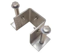 le socle de la clôture, Support de poteau en acier inoxydable à trois faces for terrasse béton avec vis, plusieurs tailles(61x61x80MM)