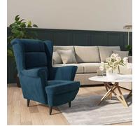 ""LE SOLDE""Fauteuil salon Scandinave - PARAJIE - 1 PLACE - bleu velours 74x84x100cm @768748