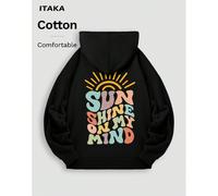 Le soleil brille sur mon cœur - sweat-shirt à capuche oversize avec slogan arc-en-ciel gai et impression graphique. Coupe décontractée, streetwear casual, unisexe, mélange de coton, convient pour le p