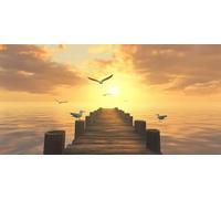 Le Soleil Diamond Painting Enfant, Paysage Diamond Painting, Peinture Diamant Kit Complet, Full Drill Cristal Point De Croix Fabrication De MosaïQues Artisanat, Cadeaux DéCoratif Femme 50x25cm T-Z496