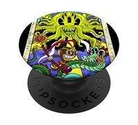 Le soleil le grand vieux dessin animé Cthulhu XIX Tarot cart PopSockets Support et Grip pour Smartphones et Tablettes