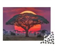 Le Soleil se lève sur l'AfriquePuzzles 1000 Pièces pour Adultes, Jeux Éducatifs