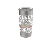 Le sommeil est facultatif livres et les chevaux ne lisent pas Gobelet isotherme en acier inoxydable double paroi