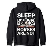 Le Sommeil est facultatif Livres et Les Chevaux ne lisent Pas Sweat à Capuche