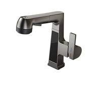 Le soulèvement Rotatif de lavabo de Cuisine de Traction du Robinet d'évier numérique Fauce de lavabo Froid à Double Commande de quatrième Vitesse d'eau (Gris)