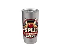 Le Split Était Évitable Avant Humour Bowling Amateur Gobelet isotherme en acier inoxydable double paroi