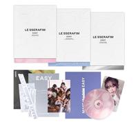 LE SSERAFIM - 3rd Mini Album [EASY] (Photobook Ver. - Random) Outer Box + Booklet + CD + Photocard + Postcard + Sticker + Folding Poster + Lyric Book + 2 Pin Badges + 4 Extra Photocards