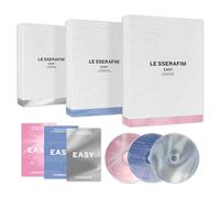 LE SSERAFIM - 3rd Mini Album [EASY] (Photobook Ver. - Set) Outer Box + Booklet + CD + Photocard + Postcard + Sticker + Folding Poster + Lyric Book + 2 Pin Badges + 5 Extra Photocards