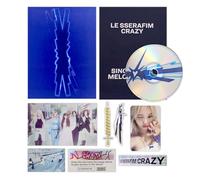 LE SSERAFIM - LE SSERAFIM - 4th Mini Album [CRAZY] (Vol.2) Outer Box + Booklet + Lyric Book + Sticker + Postcard + Folding Poster + CD + Photocard + Paper Toy + 2 Pin Badges + 4 Extra Photocards