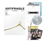 LE SSERAFIM - LE SSERAFIM - [ANTIFRAGILE] (Vol.1 MIDNIGHT ONYX Ver.) Booklet + CD + Photocard + Postcard + Sticker + Antifragile Sticker + Folding Poster + 2 Pin Button Badges + 4 Extra Photocards
