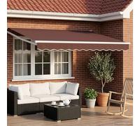 Le store moderne pliable de 3,5 x 2 m en marron 100 % polyester offre une ombre élégante pour votre terrasse et votre jardin. Comprend un cadre solide et un matériau avec