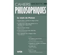 Le style de Platon - Monique Dixsaut - Vrin - broché - Revue