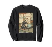 Le Style de Vie des Ordinateurs Portables Tanuki IT Guy avec Boba Tea Ukiyo-e Sweatshirt