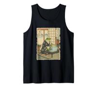 Le Style de Vie d'un Ordinateur Portable Frog IT Guy avec Boba Tea Ukiyo-e Débardeur