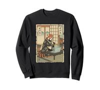 Le Style de Vie d'un Ordinateur Portable Red Panda IT Guy avec Boba Tea Ukiyo-e Sweatshirt