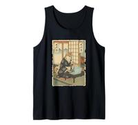Le Style de Vie d'un Ordinateur Portable Shiba IT Guy avec Boba Tea Ukiyo-e Débardeur