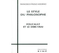 Le Style du Philosophe - Francesco Adorno - Kime - broché - Livre
