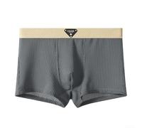 Le style élégant rencontre le confort avec nos sous-vêtements respirants en soie glacée pour homme dans différents designs (L gris)