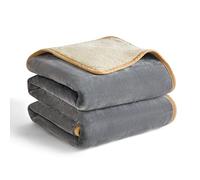 LE SURE Couverture Chien Plaid Imperméable Réversible, 152x127cm Gris | Couverture Sherpa peluche douce pour grands chiens chats chiots & maîtres, couverture polyvalente adaptée au lit et au canapé