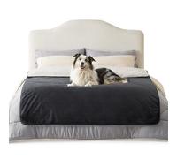 LE SURE Couverture Chien Plaid Imperméable Réversible, 203x152cm Noir | Couverture Sherpa taille lit simple, peluche douce pour grands chiens chats, chiots & maîtres, polyvalente pour lit et canapé
