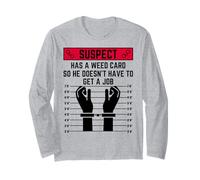 Le Suspect a Une Carte de Mauvaises Herbes pour qu'il n'ait Pas à trouver Un Emploi Manche Longue