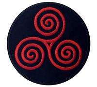 Le symbole du cercle de Triskel Brodé à Repasser ou à Coudre Patch, Rouge noir