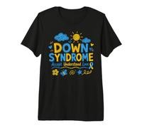 Le Syndrome de Down accepte Comprendre l'amour Mignon Peinture au Crayon T-Shirt Haut de Gamme