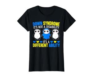Le Syndrome de Down Ce n'est Pas Un Handicap, C'est Une capacité différente T-Shirt Graphique avec Valeur, Femme, Noir, M