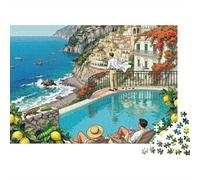 Le talentueux M. Ripley Côte Italienne Puzzle en Bois Imperméable DIY Puzzles De 1000 Pièces pour Adultes Défi Et Casse-tête Jeux Éducatifs