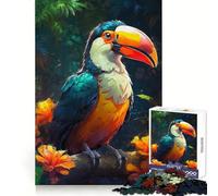 Le Tango du Toucan dans la Jungle Puzzle de 1000 pièces pour Adultes Stimule l'agilité cérébrale, détente et Loisirs Assemblage sécurisé Cadeau de Noël Chaleureux (50x75cm)