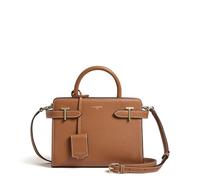 Le Tanneur, Petit Sac à Main, Sac bandoulière, en Cuir grainé, Emilie, Femme, 2 Poches Plates, Poche zippée, bandoulière Ajustable et Amovible, poignée, Charm décoratif, porté épaule, croisé, Main