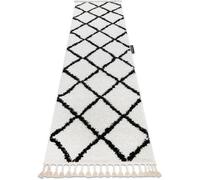 Le tapis, le tapis de couloir BERBERE CROSS blanc - pour la cuisine, l'antichambre, le couloir - 80x200 cm