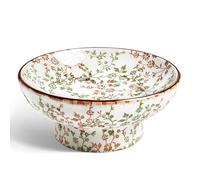 LE TAUCI Bol décoratif en céramique de 25 cm, pour l'entrée, fait à la main, robuste, avec socle, pour comptoir de cuisine, décoration de table, vert vigne