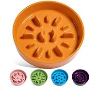 LE TAUCI Gamelles en céramique pour Chien de Petite Race, pour mangeurs Rapides, Bol Puzzle pour Petits Chiens et Chats, Orange, S-350 ML
