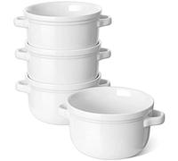 LE TAUCI Lot de 4 bols à soupe avec poignées - 800 ml - 15,2 cm - Blanc