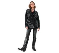 Le Temps des Cerises Cardigan Bao noir à motif cachemire