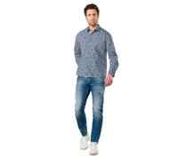 Le Temps des Cerises Chemise Fusar à Motif Fleuri Bleu