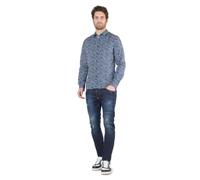 Le Temps des Cerises Chemise Nobel Bleu Marine à Motif Fleuri