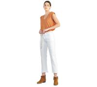 Le Temps des Cerises Jeans Pricilia Taille Haute 7/8ème Destroy Blanc