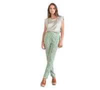 Le Temps des Cerises Pantalon Rani à Motif Fleuri Vert et Bleu