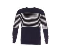 Le Temps Des Cerises Pull-over 'Oras' bleu foncé / blanc, Taille L